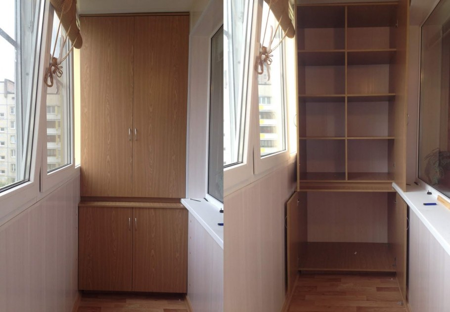 Угловой шкаф на балкон