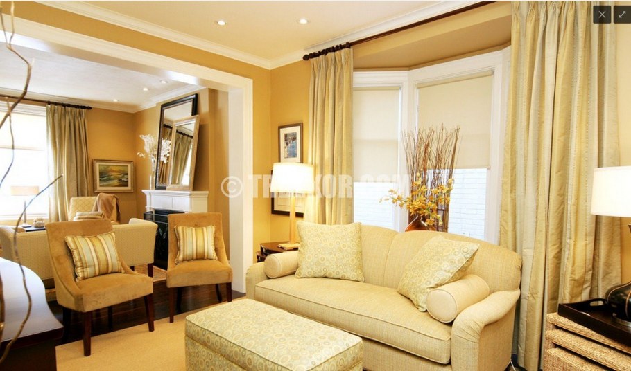 Гостиная в ванильных тонах