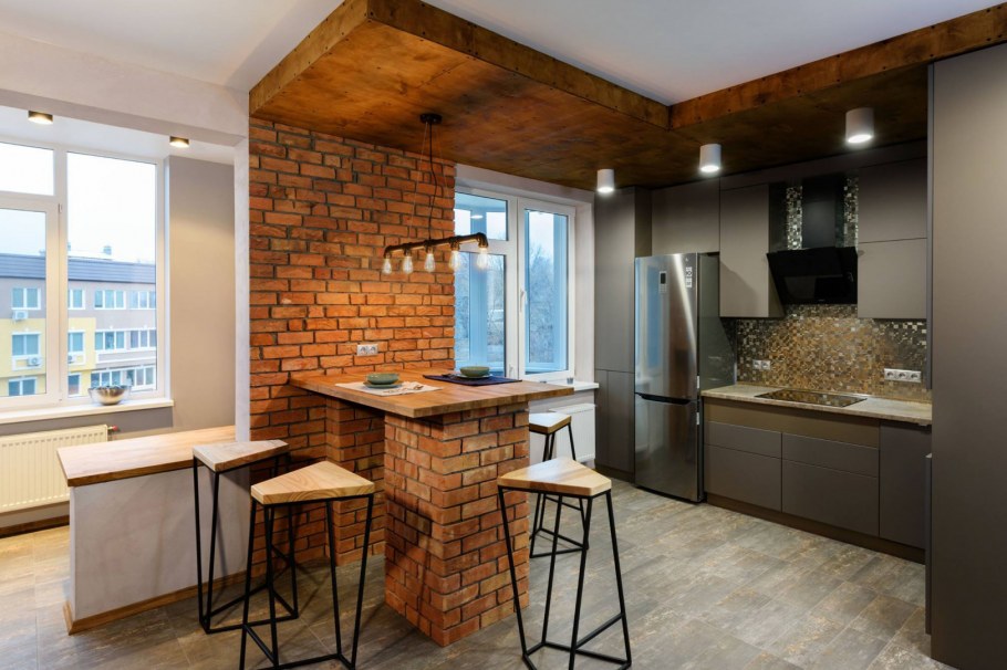 Кухни в стиле лофт в доме