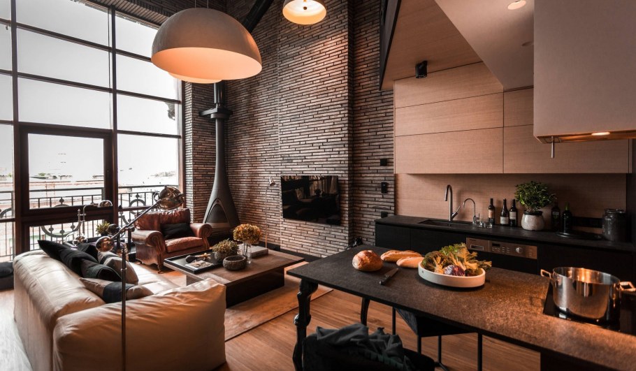 Кухня в стиле Сканди лофт