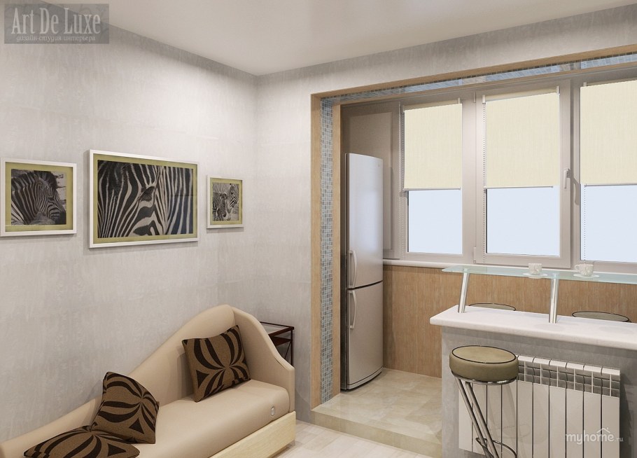 Кухня с панорамным балконом