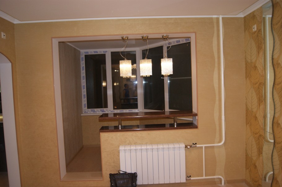 Присоединение лоджии к кухне