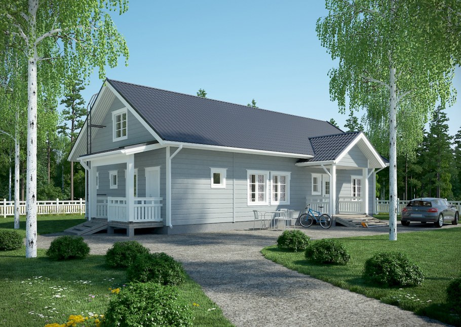 Финский дом полутораэтажный