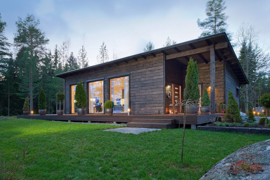 Дом с односкатной крышей Скандинавия