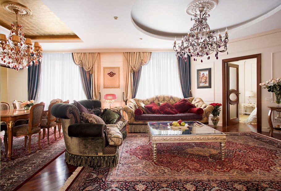Ковры для гостиной в классическом стиле
