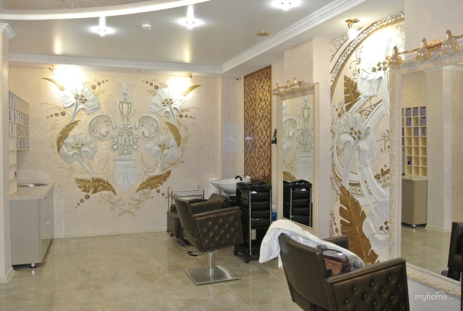 Роспись стен в интерьере салона красоты
