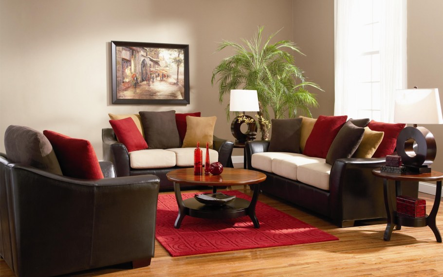 Красная мебель в интерьере