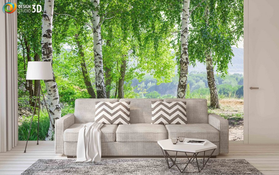 Фотообои Березки для спальни