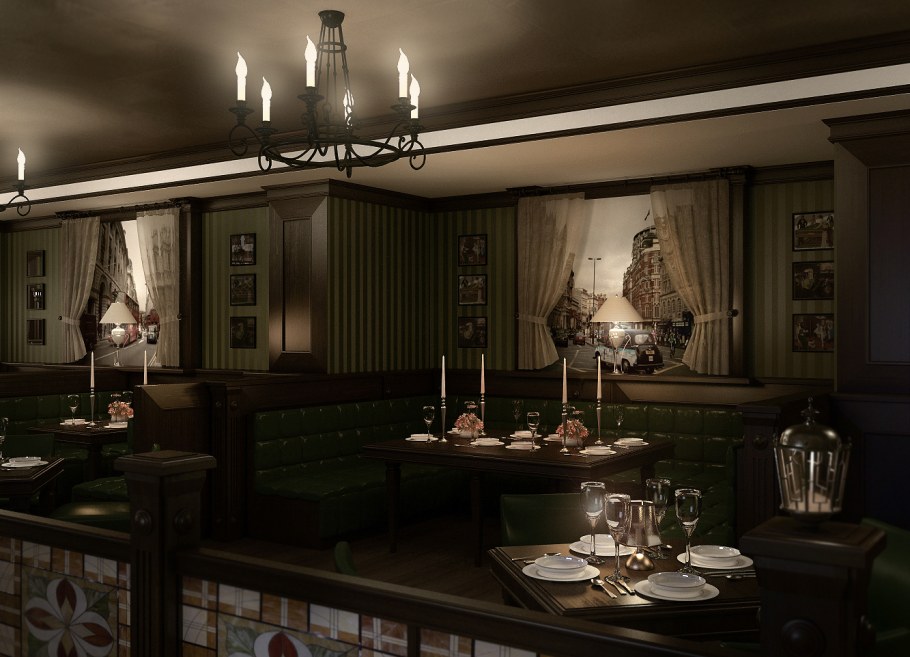 Английский паб интерьер