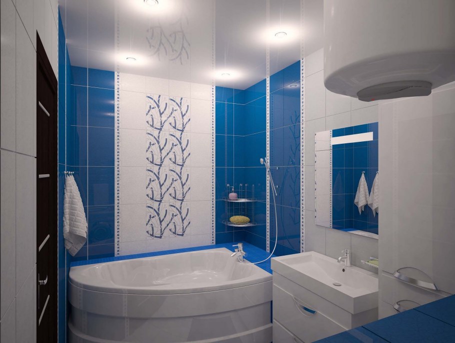 Совмещённый санузел с угловой ванной