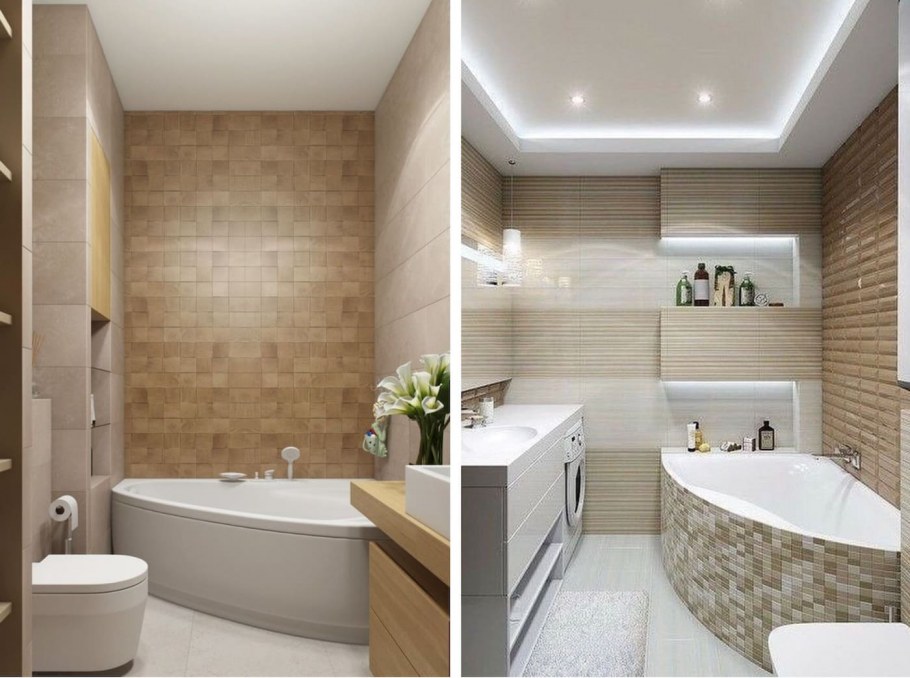Ванная в бежевом цвете