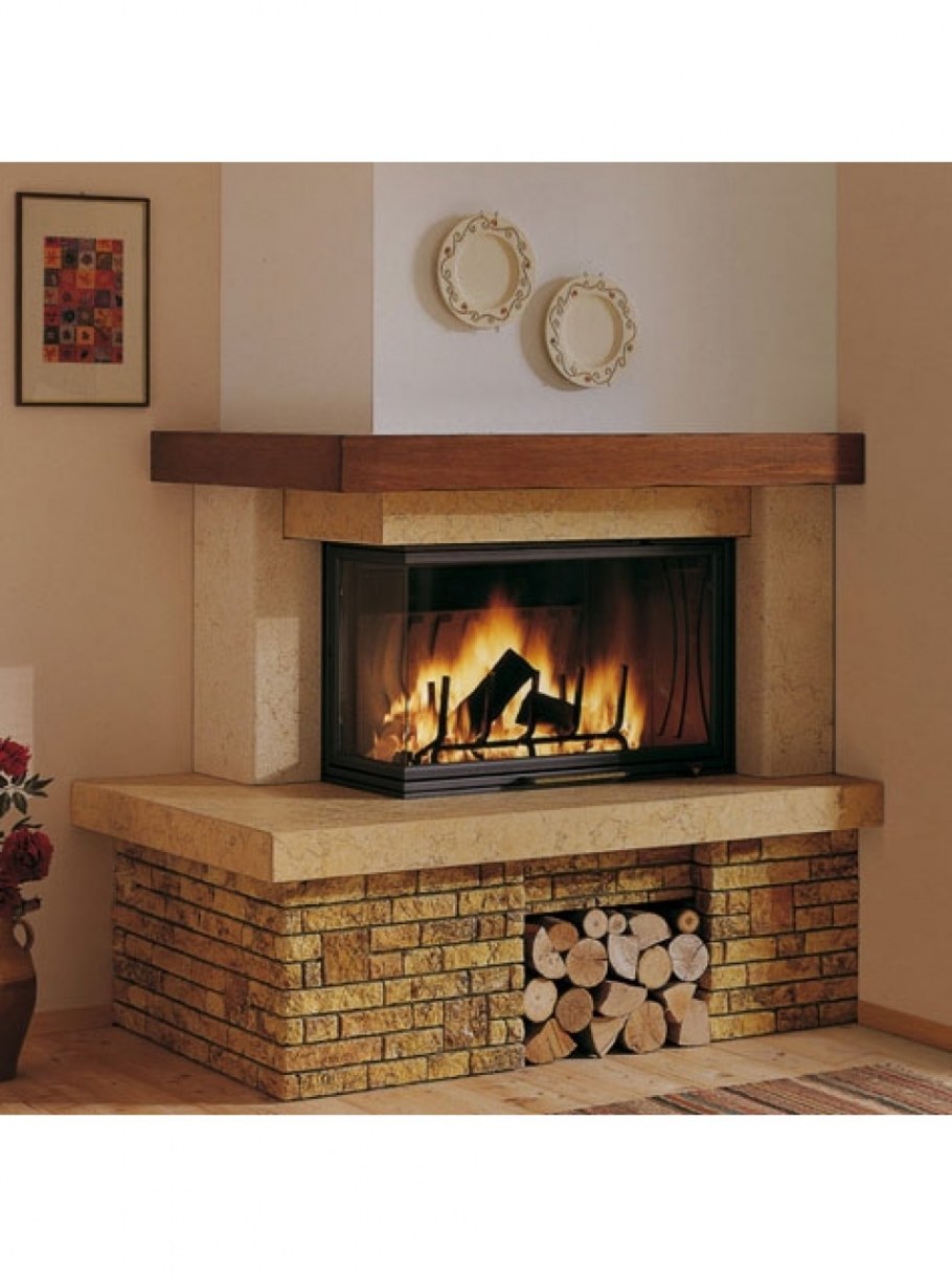 Отделка угловых каминов