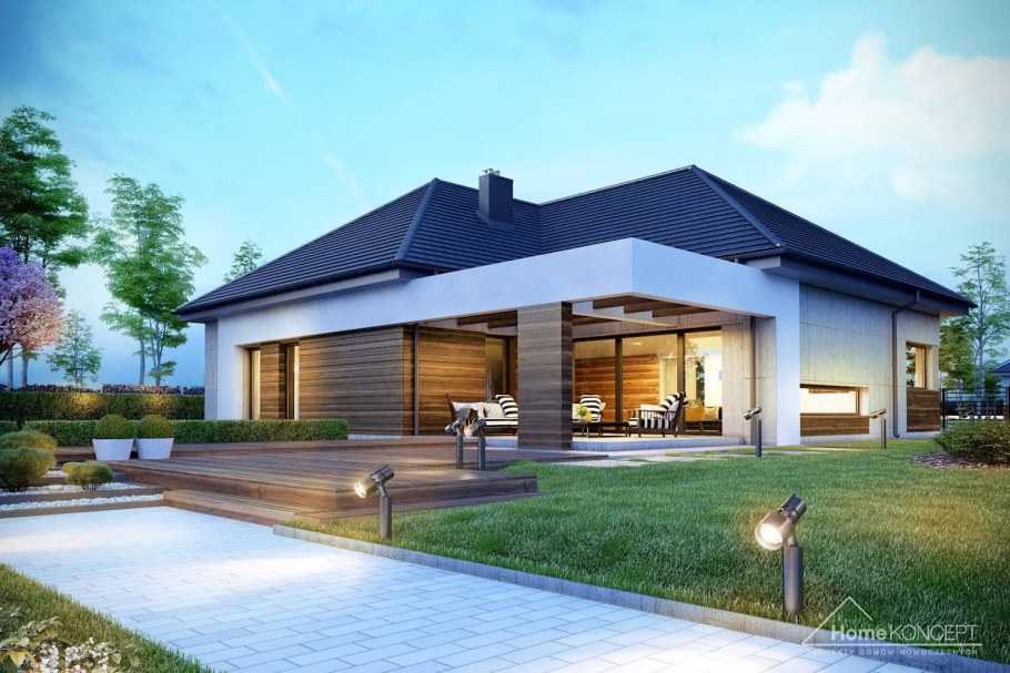 Современный одноэтажный дом