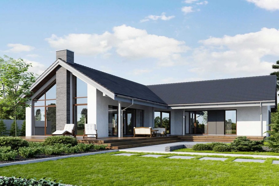 Современный одноэтажный дом