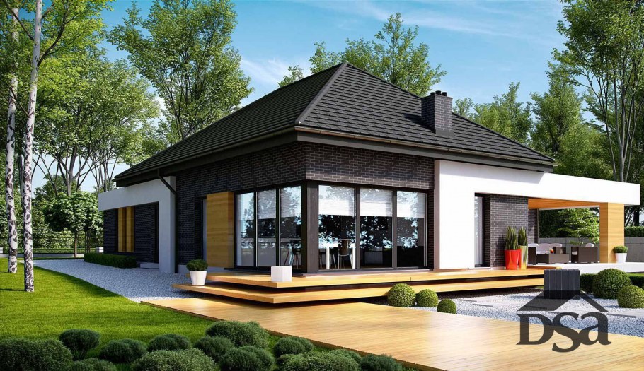 Стильный одноэтажный дом