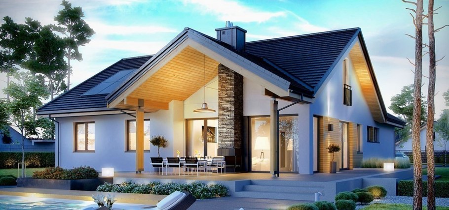 Одноэтажный дом в современном стиле