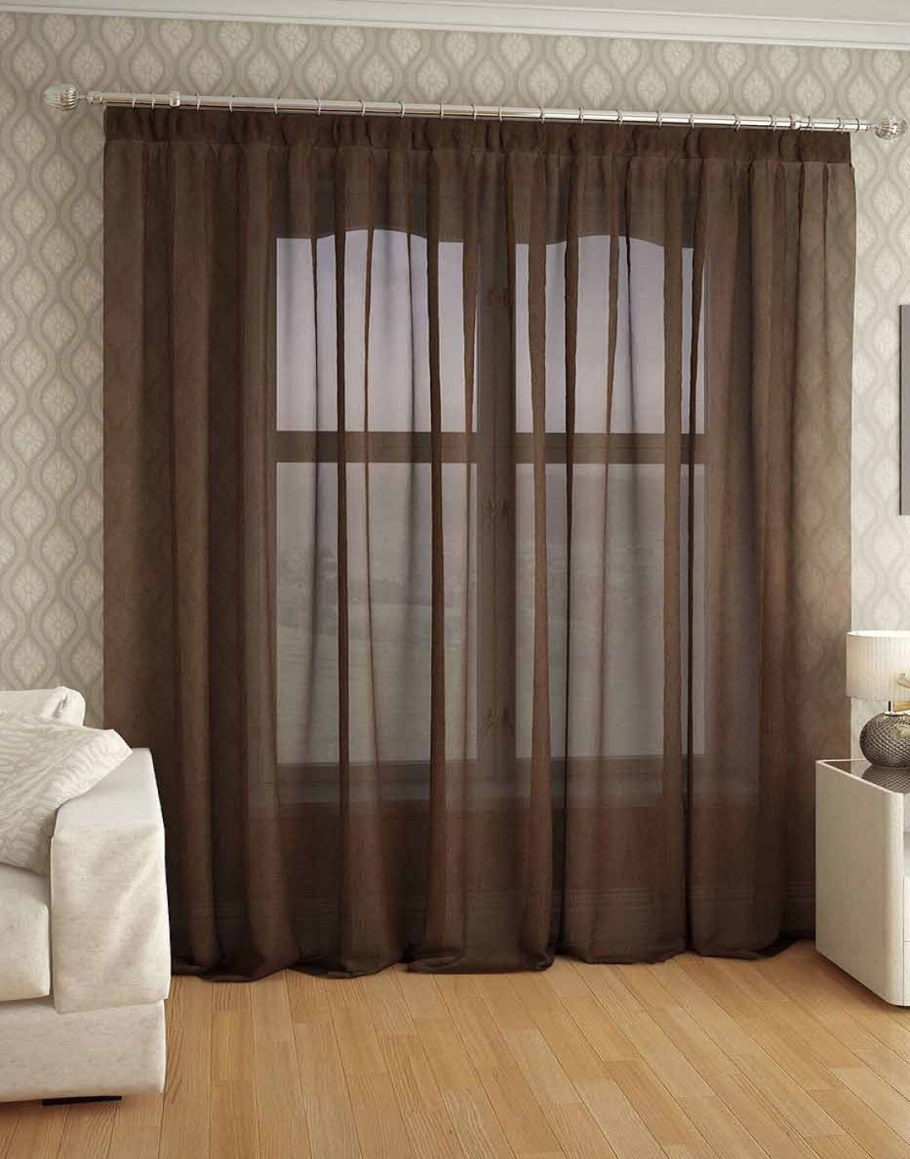 Коричневая тюль