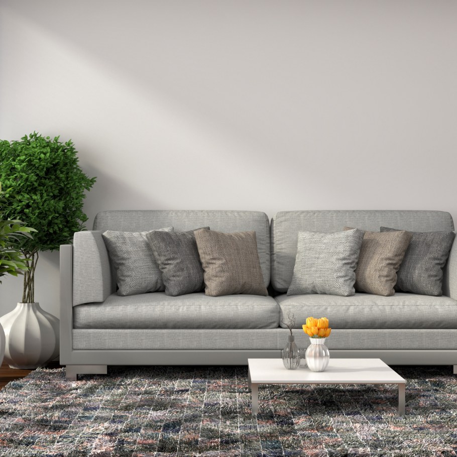 Стальной диван в интерьере