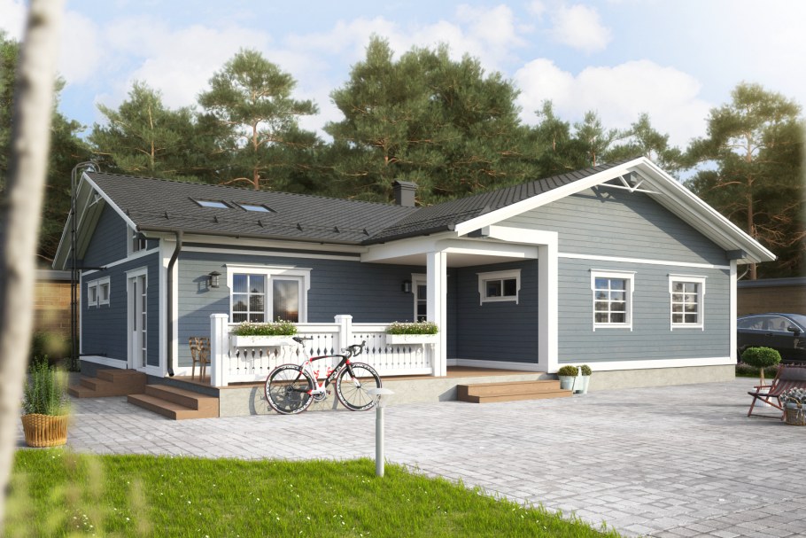 Норвежский домик одноэтажный