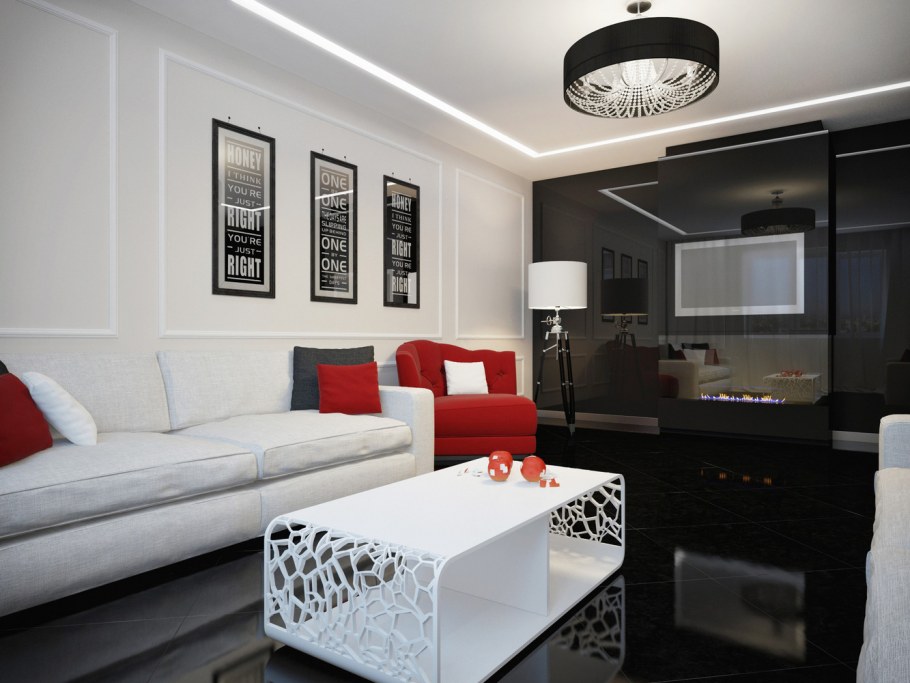 Черно белый интерьер