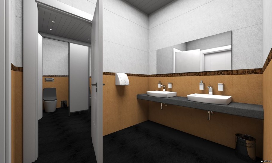 Общественный санузел интерьер