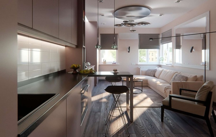 Кухня гостиная 40 метров