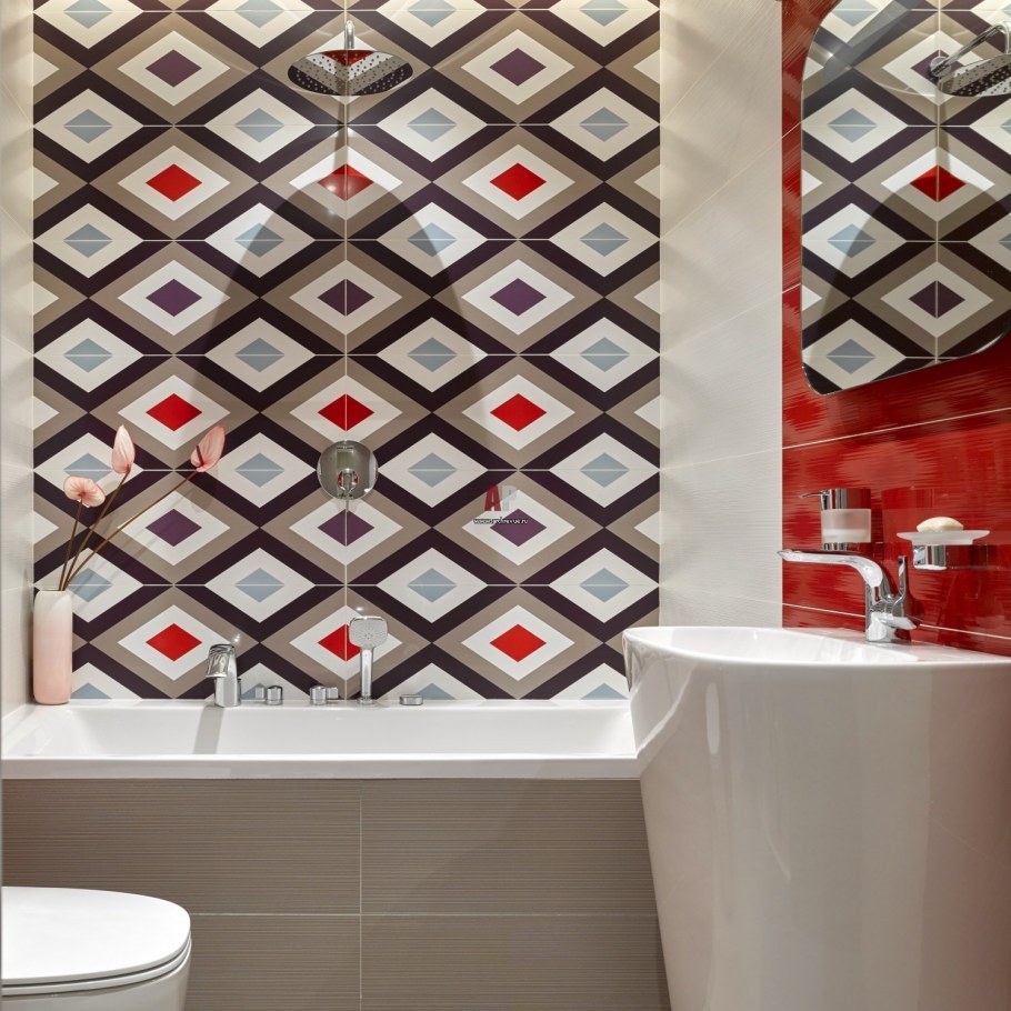 Акцентная плитка в ванной