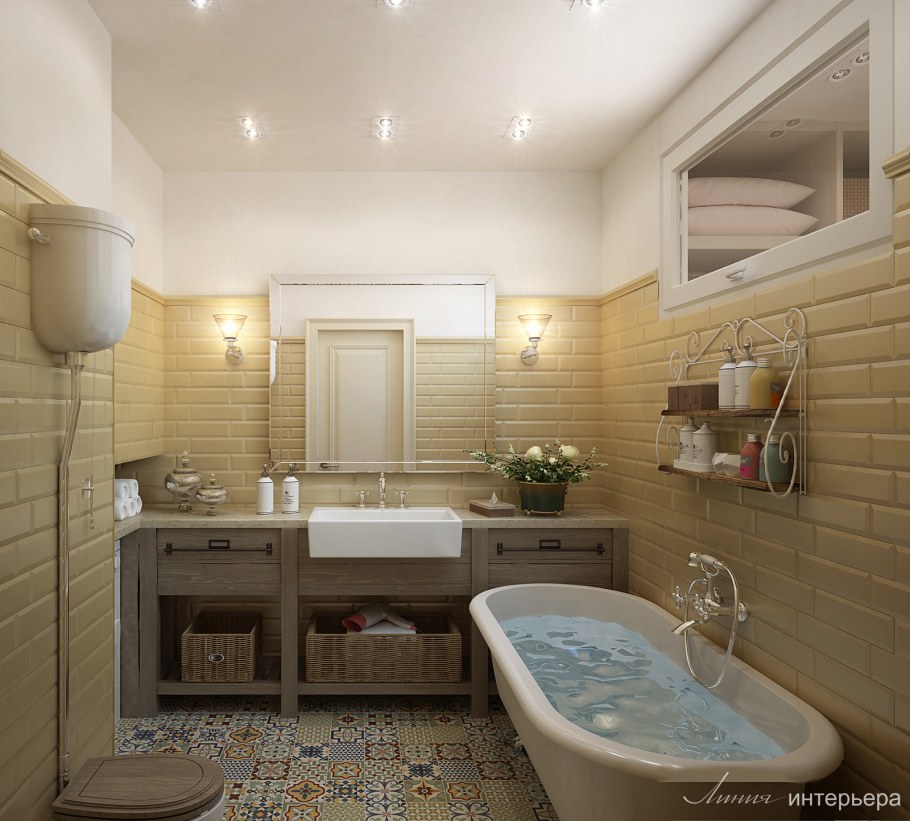 Ванна в стиле Сканди лофт