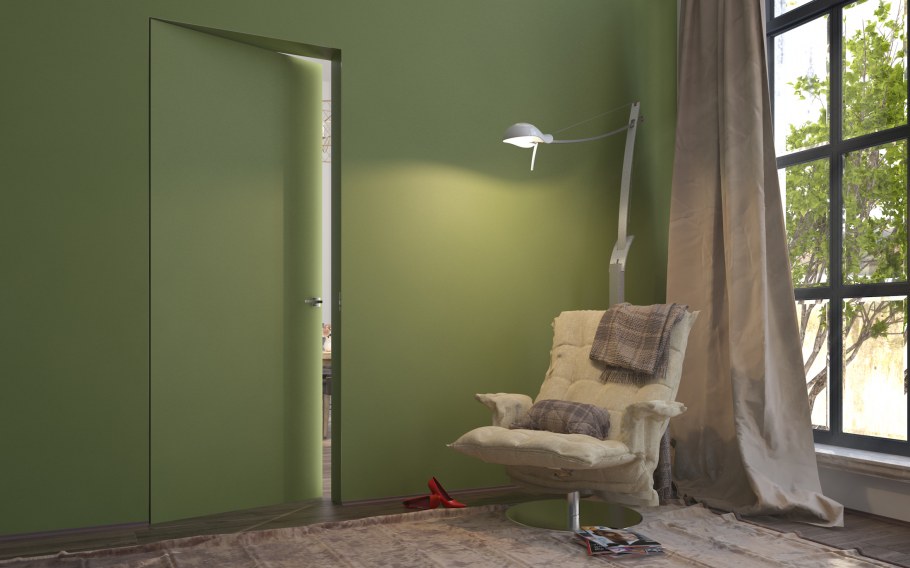 Красная дверь в интерьере