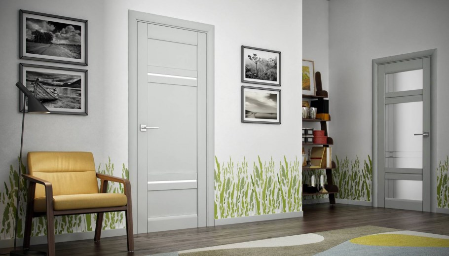 Интерьер под серые двери