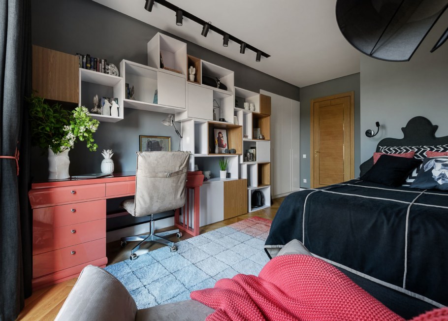 Комната для подростка в сером цвет4