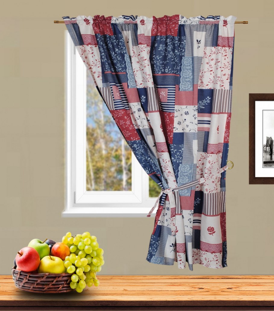 Лоскутные шторы для кухни