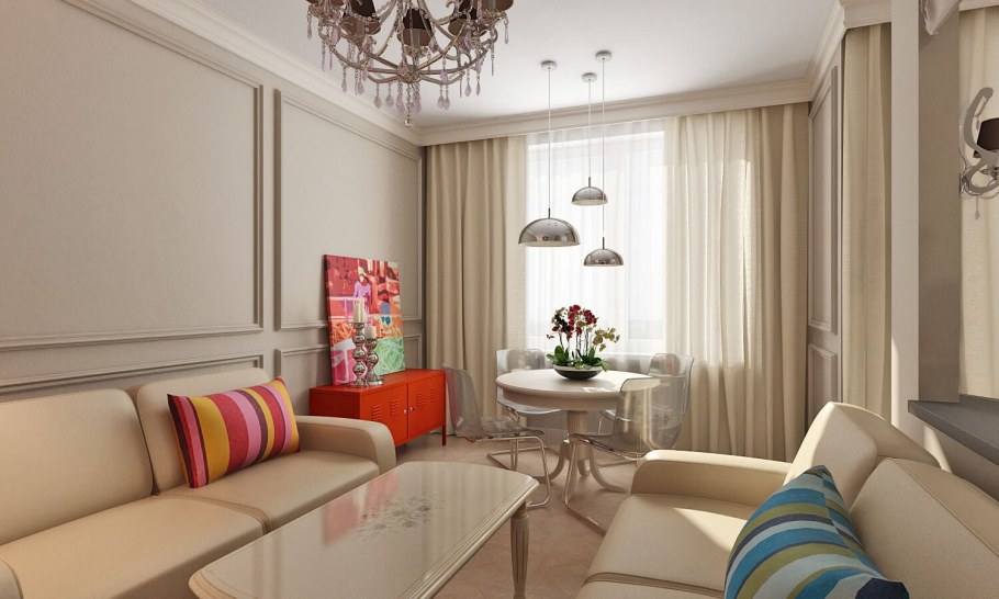 Акценты в бежевом интерьере