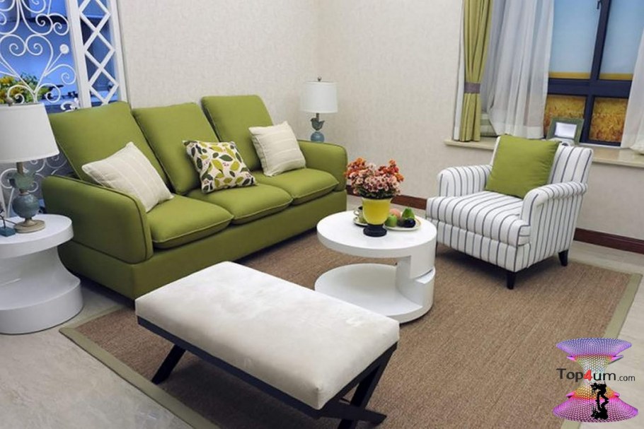 Зал в фисташково бежевом цвете