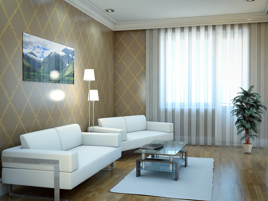 Обои компаньоны в интерьере гостиной