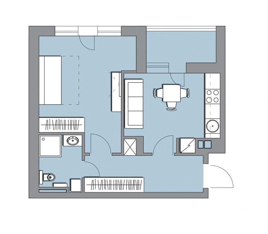 Планировка однушки 40 кв