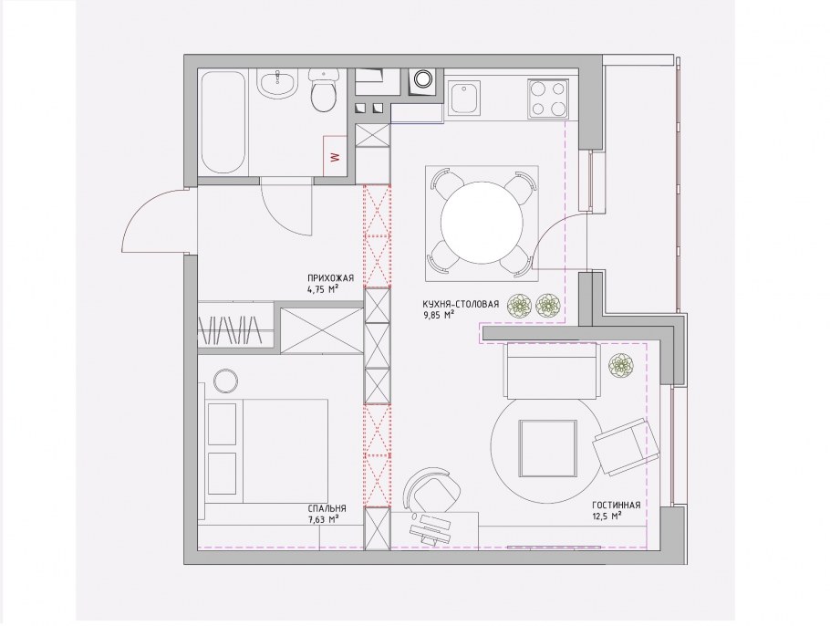 Планировки однокомнатных квартир 50 кв