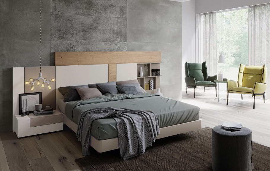 Кровать Kuffert class 180х200, дуб горный/графит