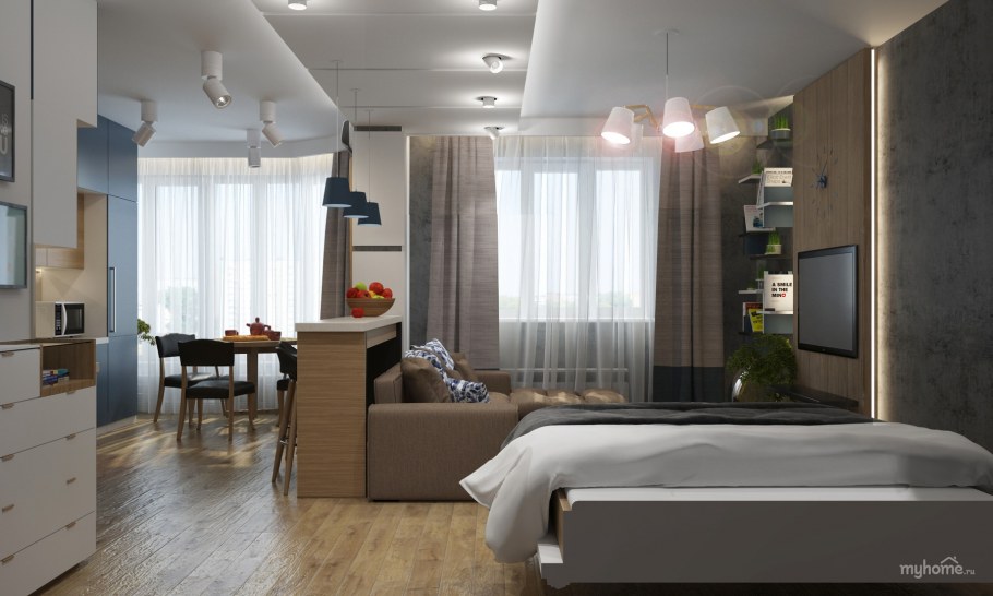 Интерьер квартиры студии для молодого человека