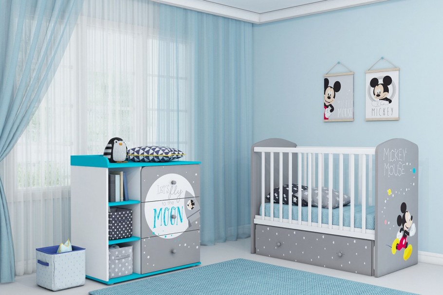 Детская кроватка Polini Disney Baby 750 Микки Маус