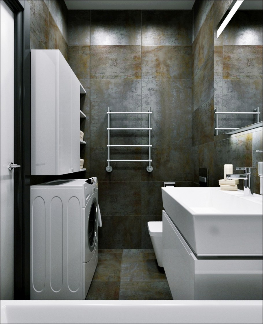 Стильный санузел с душевой