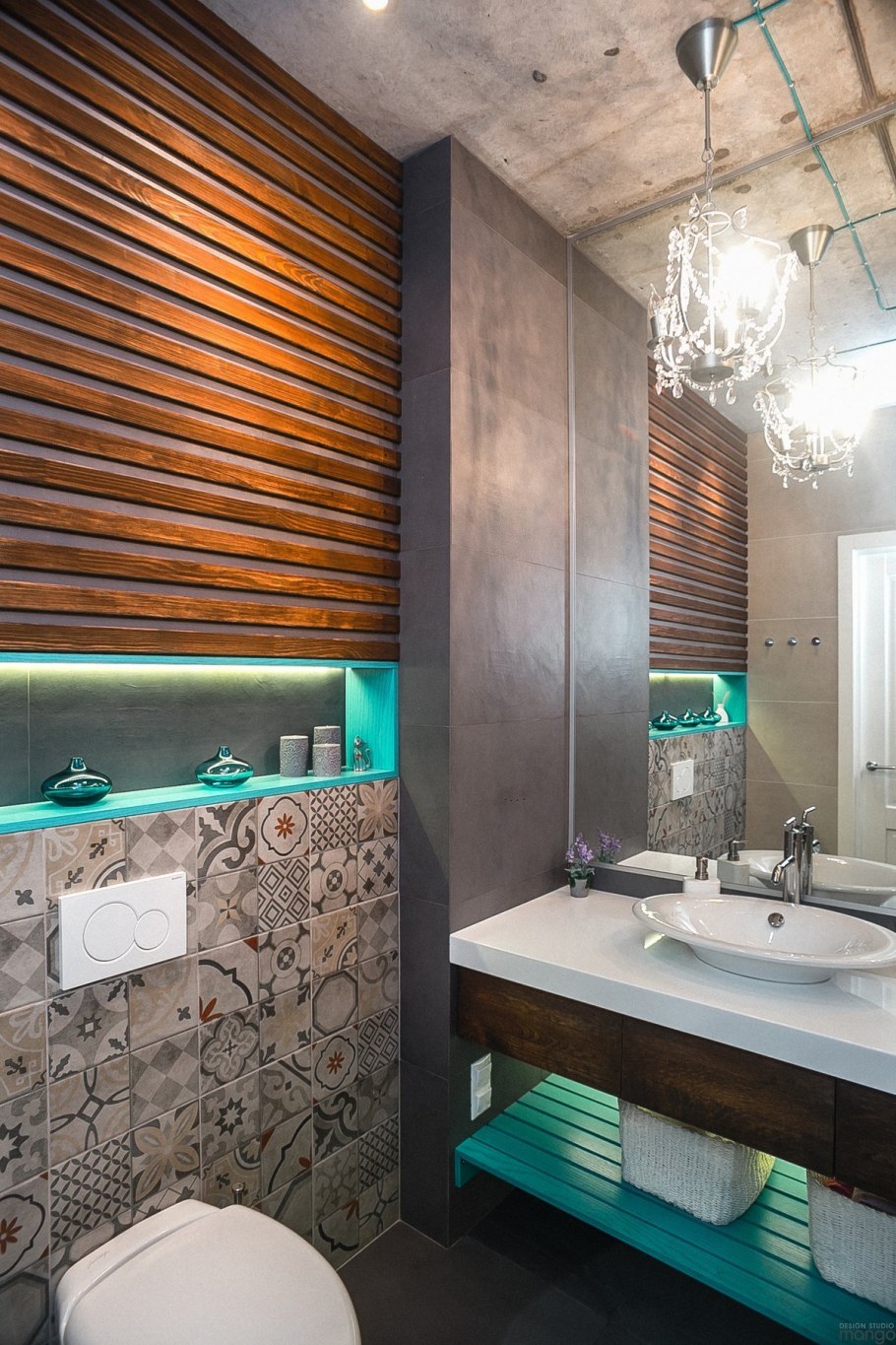 Совмещенный санузел в стиле лофт