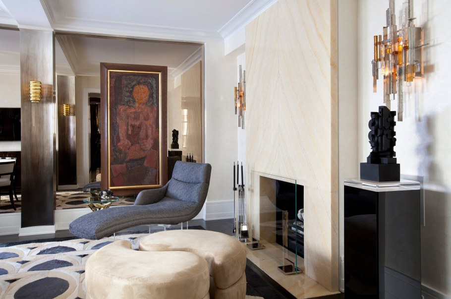 Камин в интерьере арт деко