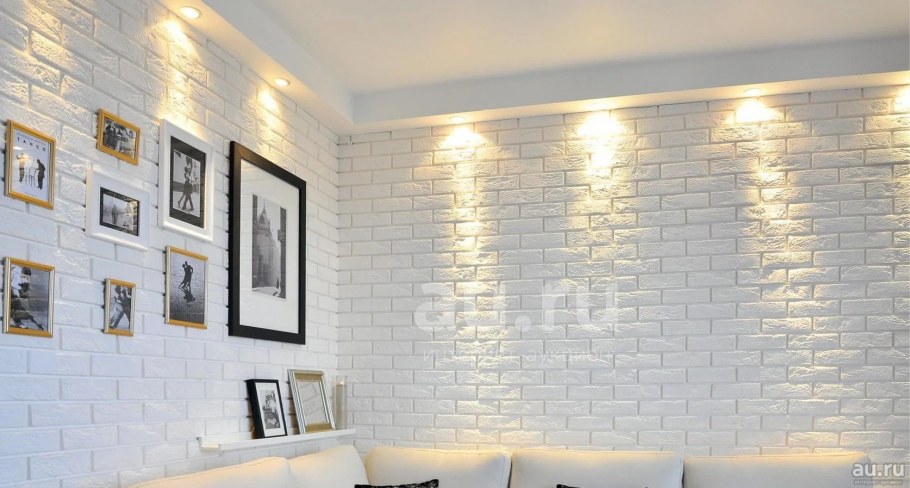 Гипсовый камень Монте Альба приклеенный на потолок