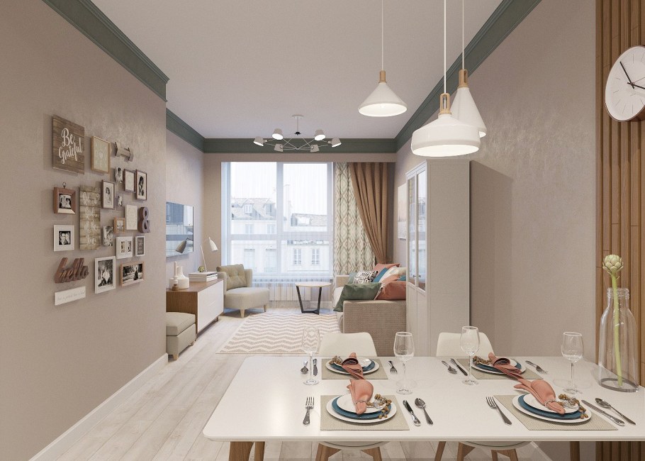 Спальня в нежных пастельных тонах