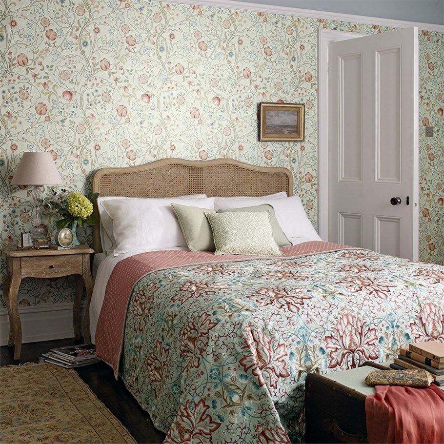 Обои в спальню Уильям Моррис