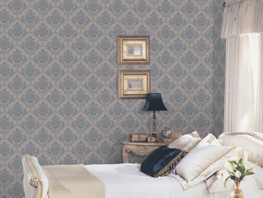 Обои Aura Vintage Damask в интерьере