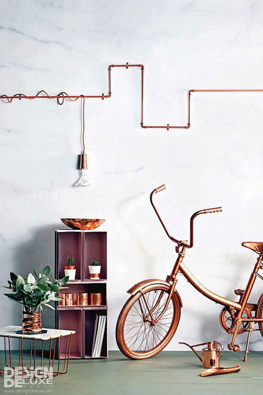 Медные трубы в интерьере