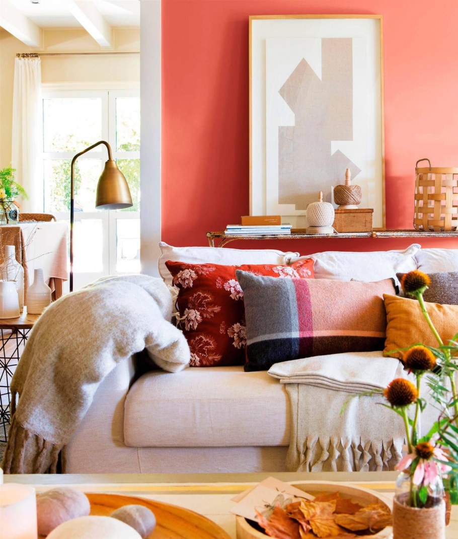 Дизайн помещения в морковном цвете