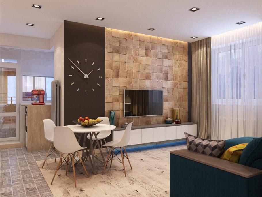 Дизайн однокомнатной квартиры свободной планировки